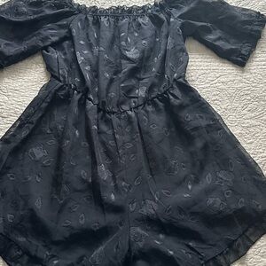 SHEIN Black Sheer Detail Top